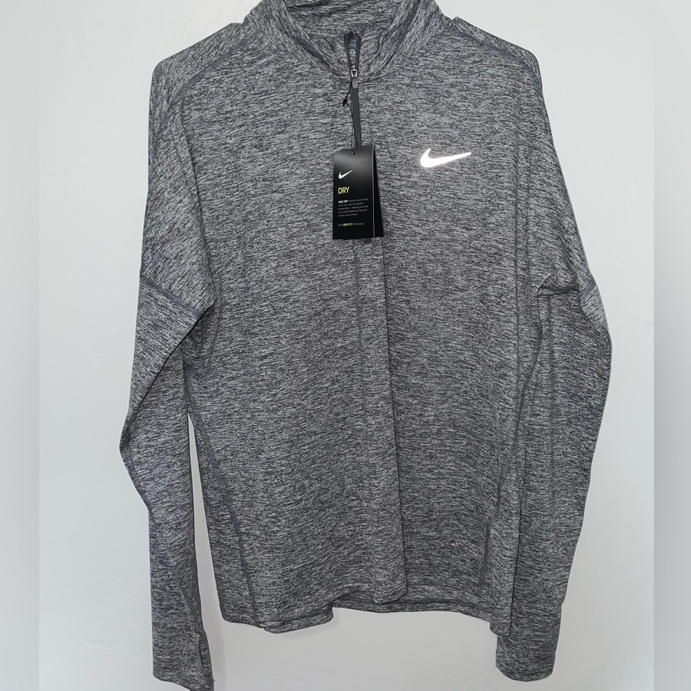 NWT heather grey Nike quarter zip